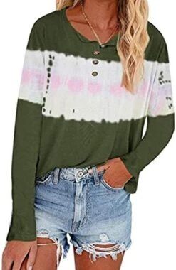 Meikosks Scoop Neck-Henley Shirts Women's Casual Long Sleeve Plus Size Tops Tie-Dye Button Blouses 9 Meikosks Scoop Neck-Henley Shirts Women's Casual Long Sleeve Plus Size Tops Tie-Dye Button Blouses -Best Furniture Store 41HYx7zqZcL. AC