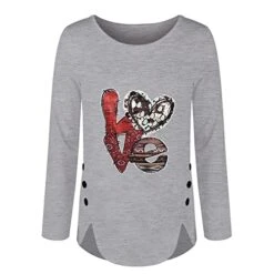 Long Sleeve Shirts For Women,Scoop Neck Fashion Letter Print Pullover Solid Color Basic Tops Slim Fit Tunic Tops -Best Furniture Store 41Hs4Y4LgcL