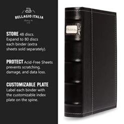 Bellagio-Italia Black DVD Storage Binder Set, 6-Pack - Stores Up To 288 DVDs, CDs, Or Blu-Rays - Stores DVD Cover Art - Acid-Free Sheets -Best Furniture Store 41I2tJbhjIL