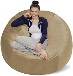 Sofa Sack - Plush Ultra Soft Bean Bags Chairs For Kids, Teens, Adults - Memory Foam Beanless Bag Chair With Microsuede Cover - Foam Filled Furniture For Dorm Room - Charcoal 5' (AMZBB-5SK-CS03) -Best Furniture Store 41I5wUyD8lL. AC