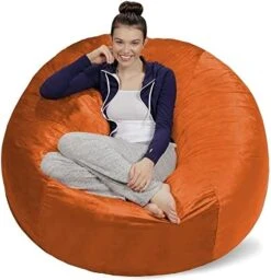 Sofa Sack - Plush Ultra Soft Bean Bags Chairs For Kids, Teens, Adults - Memory Foam Beanless Bag Chair With Microsuede Cover - Foam Filled Furniture For Dorm Room - Charcoal 5' (AMZBB-5SK-CS03) -Best Furniture Store 41I8WQTucNL. AC