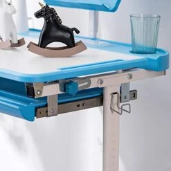 ArtSew Student Desks And Chairs Set C Style With Light White Lacquered White Surface And Blue Plastic [70x38x(52-74) Cm] -Best Furniture Store 41IBeR5J9kL