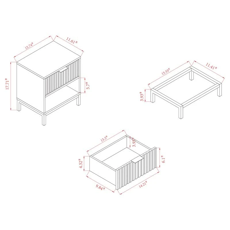 Baxton Studio Uriel Mid-Century Modern Transitional Two-Tone Natural Brown And Black Finished Wood And Brushed Gold Metal 1-Drawer Nightstand 2 Baxton Studio Uriel Mid-Century Modern Transitional Two-Tone Natural Brown And Black Finished Wood And Brushed Gold Metal 1-Drawer Nightstand - Image 2