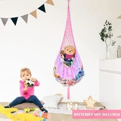 Stuffed Animal Net Or Hammock With LED Light, Toy Storage Hammock Hanging Stuffed Animal Storage Mesh Holder With Tassels For Kids Bedroom 10 Stuffed Animal Net Or Hammock With LED Light, Toy Storage Hammock Hanging Stuffed Animal Storage Mesh Holder With Tassels For Kids Bedroom -Best Furniture Store 41IJXU1U0pL