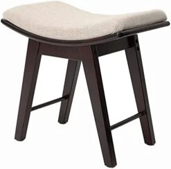 Vanity Stool With Rubberwood Legs, Vanity Bench, Vanity Seat With Padded Cushion, Capacity 330lb, Makeup Dressing Stool For Bedroom, Brown -Best Furniture Store 41IPu2oVWTL. AC