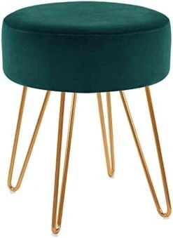 Duhome Velvet Ottoman, Makeup Vanity Stool, Contemporary Stool, Mongolian Round Metal Stool, Vanity Stool, Furry Ottoman Stool, Modern Accent Stools, Pink -Best Furniture Store 41IRVNaCaEL. AC