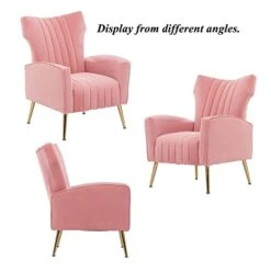 Altrobene Velvet Accent Chair Modern Wingback Comfy Chair Tufted Reading Armchair With Gold Legs For Living Room/Bedroom, Light Pink 21 Altrobene Velvet Accent Chair Modern Wingback Comfy Chair Tufted Reading Armchair With Gold Legs For Living Room/Bedroom, Light Pink -Best Furniture Store 41ISRPOxq8L