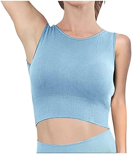MatureGirl Running Steel No Women's Vest Blouse Back Yoga Bra Top Indoor Cross Ring Outdoor Yoga Bra Adjustable (Blue, L) 10 MatureGirl Running Steel No Women's Vest Blouse Back Yoga Bra Top Indoor Cross Ring Outdoor Yoga Bra Adjustable (Blue, L) - Image 10