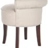 Home Collection Georgia Taupe And Cherry Mahogany Petite Vanity Stool