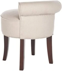 Home Collection Georgia Taupe And Cherry Mahogany Petite Vanity Stool -Best Furniture Store 41IXzYhunHL. AC