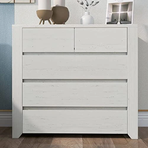 Epinki 3 Pieces Cream Simple Style Wood Bedroom Sets With Twin Bed, Nightstand And Chest, Easy Assembly 5 Epinki 3 Pieces Cream Simple Style Wood Bedroom Sets With Twin Bed, Nightstand And Chest, Easy Assembly - Image 5