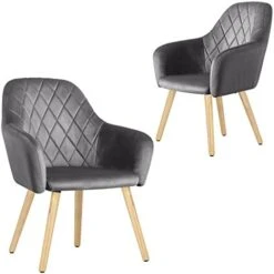 Wolmics Velvet Dining Chairs Set Of 2, Accent Chair Living Room Chairs Upholstered Side Chair With Metal Legs Desk Chair For Dining Room Kitchen Vanity Patio, Green -Best Furniture Store 41Itmcj3qL. AC