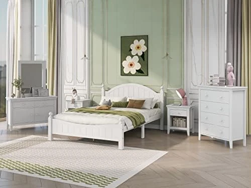 5 Piece Bedroom Set,Bedroom Furniture Set With King Size Wood Platform Bed,Dresser With Mirror And Nightstand*2 for Kids/Teens/Adults Bedroom(Champagne Silver) 12 5 Piece Bedroom Set,Bedroom Furniture Set With King Size Wood Platform Bed,Dresser With Mirror And Nightstand*2 for Kids/Teens/Adults Bedroom(Champagne Silver) - Image 12