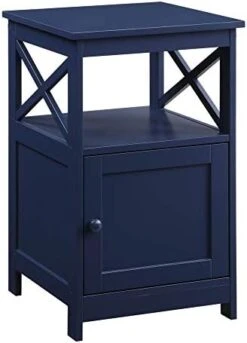 Convenience Concepts Oxford End Table With Storage Cabinet And Shelf, Cobalt Blue -Best Furniture Store 41Izn4STlCL. AC