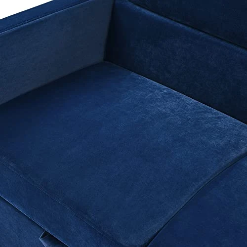 Yomony Loveseats Sofa Bed With Pull-Out Bed, Futon Sets Couch With Adjsutable Back And Two Arm Pocket, Blue (54.5"x33"x31.5") 6 Yomony Loveseats Sofa Bed With Pull-Out Bed, Futon Sets Couch With Adjsutable Back And Two Arm Pocket, Blue (54.5"x33"x31.5") - Image 6