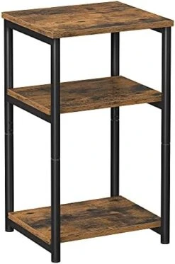 VASAGLE Side Table, Small End Table, Tall Nightstand For Living Room, Bedroom, Office, Bathroom, Rustic Brown And Black ULET273B01 -Best Furniture Store 41J0aKtY4tS. AC