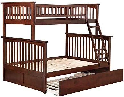 AFI, Columbia Ladder Bunk Bed, Twin Over Twin With Twin Size Trundle And Attachable USB Charger, Walnut 7 AFI, Columbia Ladder Bunk Bed, Twin Over Twin With Twin Size Trundle And Attachable USB Charger, Walnut - Image 7