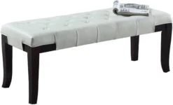 Roundhill Furniture Linon Fabric Tufted Bench, Brown -Best Furniture Store 41JAxrASM L. AC