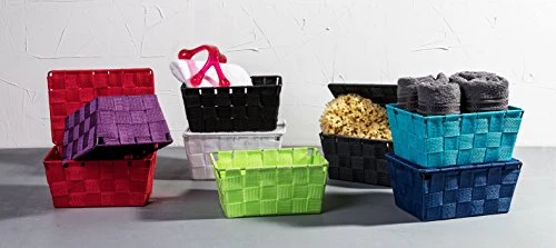 Scandi Storage Basket, Ultra Light Fabric Box Made Of Woven Material, Visually Appealing Bathroom Box With Iron Frame, Easy-Care Decorative Box For Bathroom, 19x14x9 Cm, Metal, Red 2 Scandi Storage Basket, Ultra Light Fabric Box Made Of Woven Material, Visually Appealing Bathroom Box With Iron Frame, Easy-Care Decorative Box For Bathroom, 19x14x9 Cm, Metal, Red - Image 2