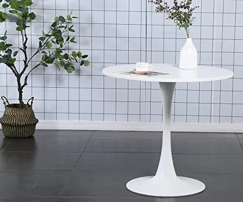White Tulip Table,31.5" Modern Round Dining Table White Pedestal Table Kitchen Table Bistro Table Round Drop Leaf Table For Dining Room,Living Room(White) 4 White Tulip Table,31.5" Modern Round Dining Table White Pedestal Table Kitchen Table Bistro Table Round Drop Leaf Table For Dining Room,Living Room(White) - Image 4