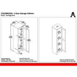 Ameriwood Home Farmington Wide Storage Cabinet, 18", Rustic