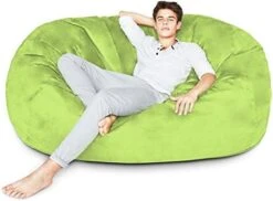 Lumaland Luxurious Giant 7ft Bean Bag Chair With Microsuede Cover - Ultra Soft, Foam Filling, Washable Jumbo Bean Bag Sofa For Kids, Teenagers, Adults - Sack Chair For Dorm, Family Room - Dark Grey 24 Lumaland Luxurious Giant 7ft Bean Bag Chair With Microsuede Cover - Ultra Soft, Foam Filling, Washable Jumbo Bean Bag Sofa For Kids, Teenagers, Adults - Sack Chair For Dorm, Family Room - Dark Grey -Best Furniture Store 41JjePZZS3L. AC