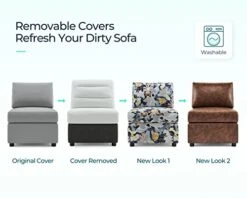 LINSY HOME Modular Sectional Sofa, Convertible U Shaped Sofa Couch With Storage, Memory Foam, Modular Sectionals With Ottomans, 6 Seat Sofa Set With Chaise For Living Room, Grey -Best Furniture Store 41JqU9oDCRL