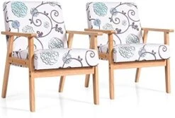 POWERSTONE Modern Upholstered Loveseat, Fabric Loveseat Sofa Couch Wooden 2-Seat Armchair For Home And Office (Yellow, Loveseat) -Best Furniture Store 41JrNEZHd2L. AC