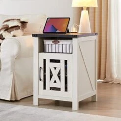 JXQTLINGMU End Table With Charging Station, Beside Table With Stroage Cabinet And Open Storage For Livingroom, White 22 JXQTLINGMU End Table With Charging Station, Beside Table With Stroage Cabinet And Open Storage For Livingroom, White -Best Furniture Store 41JxjrcsK1L. AC