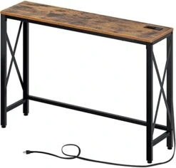Rolanstar Console Table With 2 Outlets And 2 USB Ports, 39.4” Entryway Table With Metal Frame & X-Shaped Design, Narrow Sofa Table For Living Room And Hallway, Behind Couch Table, For Entryway, Foyer 18 Rolanstar Console Table With 2 Outlets And 2 USB Ports, 39.4” Entryway Table With Metal Frame & X-Shaped Design, Narrow Sofa Table For Living Room And Hallway, Behind Couch Table, For Entryway, Foyer -Best Furniture Store 41K ThvIBL. AC