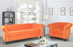 RARZOE 3 Pieces Of Living Room Furniture Sofa Sets, Modern Velvet Chesterfield Sofa&Chesterfield Club Chair&Chesterfield Loveseat Sofas Set With Nailhead Trim Scroll Arms For Living Room(Grey) 21 RARZOE 3 Pieces Of Living Room Furniture Sofa Sets, Modern Velvet Chesterfield Sofa&Chesterfield Club Chair&Chesterfield Loveseat Sofas Set With Nailhead Trim Scroll Arms For Living Room(Grey) -Best Furniture Store 41K5Nk3VuQL. AC