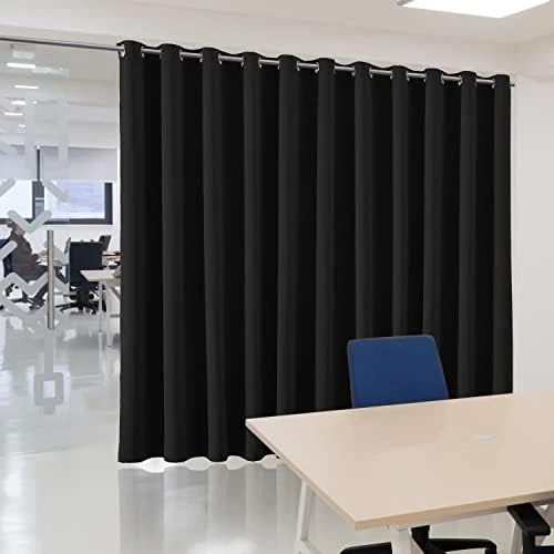 BluCOASTLINE Room Divider Curtain Room Partition For Bedroom/Home Theatre/Conference Room Blackout Curtains Backdrop Anti-Peeping Privacy Window Curtain, 15ft Wide X 8ft Tall, Navy Blue, 1 Panel 15 BluCOASTLINE Room Divider Curtain Room Partition For Bedroom/Home Theatre/Conference Room Blackout Curtains Backdrop Anti-Peeping Privacy Window Curtain, 15ft Wide X 8ft Tall, Navy Blue, 1 Panel - Image 15