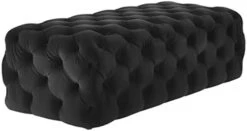 TOV Furniture The Kaylee Collection Modern Style Living Room Jumbo Velvet Upholstered Button Tufted Ottoman, Black -Best Furniture Store 41Kf8Ut9HL. AC