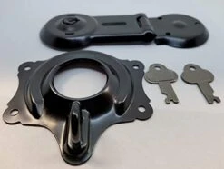 Black Powder Coated Steel Antique Trunk Lock - Chest Steamer Vintage Box Old -Best Furniture Store 41L6zDKSNvL