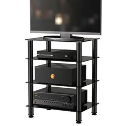 Fitueyes 4-Tier Media Stand Audio/Video Component Cabinet With Glass Shelf For/Apple Tv/Xbox One/ps4 AS406001GB 10 Fitueyes 4-Tier Media Stand Audio/Video Component Cabinet With Glass Shelf For/Apple Tv/Xbox One/ps4 AS406001GB -Best Furniture Store 41LMjQ3qjkL