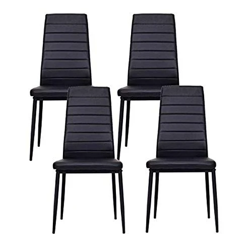 IDS Online Dining Side Chair With Foot Pad Black Modern Style PU Leather 1 IDS Online Dining Side Chair With Foot Pad Black Modern Style PU Leather