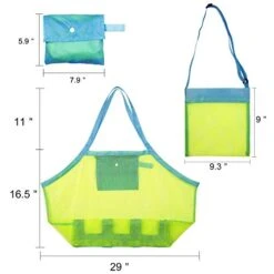 Meekoo 8 Pieces Colorful Mesh Beach Bags Seashell Bags Beach Shell Bags For Treasure Shell Toy Storage(Color Set 2, Size Set 2) -Best Furniture Store 41LTXdfFVnL