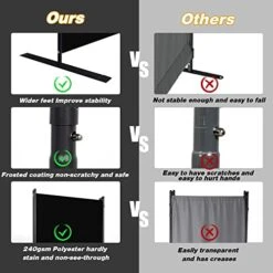 CHOSENM Room Divider, 4 Panel Folding Privacy Screens With Wider Support Feet, 6 Ft Portable Room Partition For Room Separator, 88" W X 71" H, Black -Best Furniture Store 41Lee1YcfWL