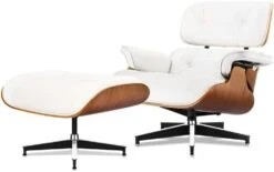 Mid Century Chaise Lounge Chair With Ottoman, 100% Full Grain Leather, Walnut, Modern Accent Chair Classic Design, Heavy Duty Base Support For Bedroom Indoor Set -Best Furniture Store 41Lm9ou9cSL. AC 1