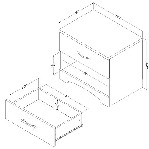 Pemberly Row Small Nightstand Table With Drawer For Bedroom, Wood Bed Side Table With Open Storage Space, Black 2 Pemberly Row Small Nightstand Table With Drawer For Bedroom, Wood Bed Side Table With Open Storage Space, Black - Image 2