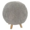 CRITTER SITTERS 19-in.-Seat Height Plush Gray Pouf Ottoman With 4 Spindle Legs - Furniture For Nursery, Bedroom, Playroom, And Living Room Decor