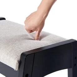 Anity Stool, Bedroom Vanity Chair With Large Surface Upholstered Seat, Vanity Bench, Desk Stool Makeup Chair,18” Height Makeup Bench Stool Chair, Stool For Vanity Makeup Stool Black FSD05H 10 Anity Stool, Bedroom Vanity Chair With Large Surface Upholstered Seat, Vanity Bench, Desk Stool Makeup Chair,18” Height Makeup Bench Stool Chair, Stool For Vanity Makeup Stool Black FSD05H -Best Furniture Store 41M2r6CI5kL