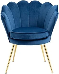 ZJhome Modern Accent Velvet Chairs Set Of 2 Comfy Upholstered Vanity Chairs For Bedroom Shell-Shaped Armchair Dining Chairs With Golden Metal Legs Desk Chair Makeup Chairs For Living Room(Beige) -Best Furniture Store 41MBU77 ycL. AC