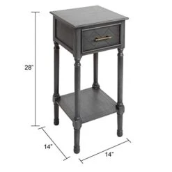 Silverwood Side Table, 14 L X 14 W X 28 H In, Grey -Best Furniture Store 41MKRZjaZNL