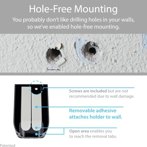 TotalMount Hole-Free Remote Holder – Eliminates Need To Drill Holes In Your Wall (Black Remote Control Holder, Quantity 1) 2 TotalMount Hole-Free Remote Holder – Eliminates Need To Drill Holes In Your Wall (Black Remote Control Holder, Quantity 1) - Image 2