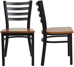 LUCKYERMORE Heavy Duty Metal Dining Room Chair Set Of 2 Upholstered Vinyl Leather Kitchen Chairs With Ergonomic Ladder Back,500lbs Weight Capacity Comfortable Cushion For Home Restaurant -Best Furniture Store 41MYGUZYGkL. AC