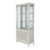 Michael Amini Hollywood Loft Glass Curio Cabinet In Frost Ivory