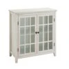 Riverbay Furniture Antique Double Door Curio Cabinet In White