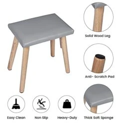 Anity Table Set With Adjustable Brightness Mirror And Cushioned Stool, Dressing Table Vanity Makeup Table With Free Make-up Organizer -Best Furniture Store 41Me4011XPL