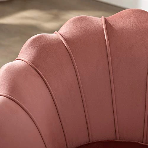 DAGONHIL Pink Velvet Accent Chair For Living Room, Lounge Chair For Bedroom With Gold Metal Legs, Vanity Chair For Makeup Room, Dusty Pink 3 DAGONHIL Pink Velvet Accent Chair For Living Room, Lounge Chair For Bedroom With Gold Metal Legs, Vanity Chair For Makeup Room, Dusty Pink - Image 3